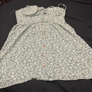 Floral Green Kids Dress